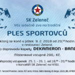 Pozvánka na tradiční ples klubu SK Zeleneč